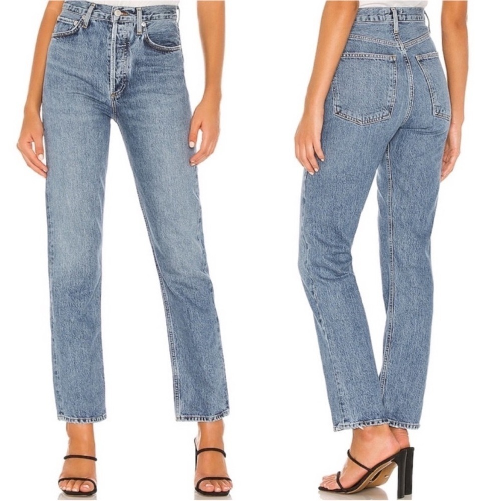 AGOLDE 90’s Pinch Waist Straight Leg Denim  Jeans Navigate Blue 22